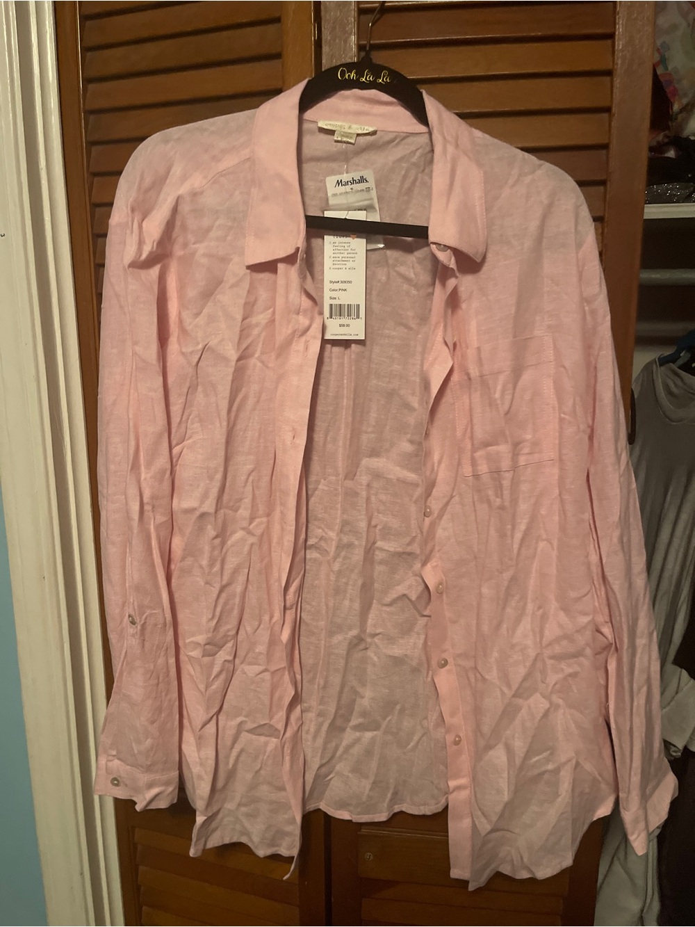 cooper & ella Light Pink Casual Button-Down Shirt